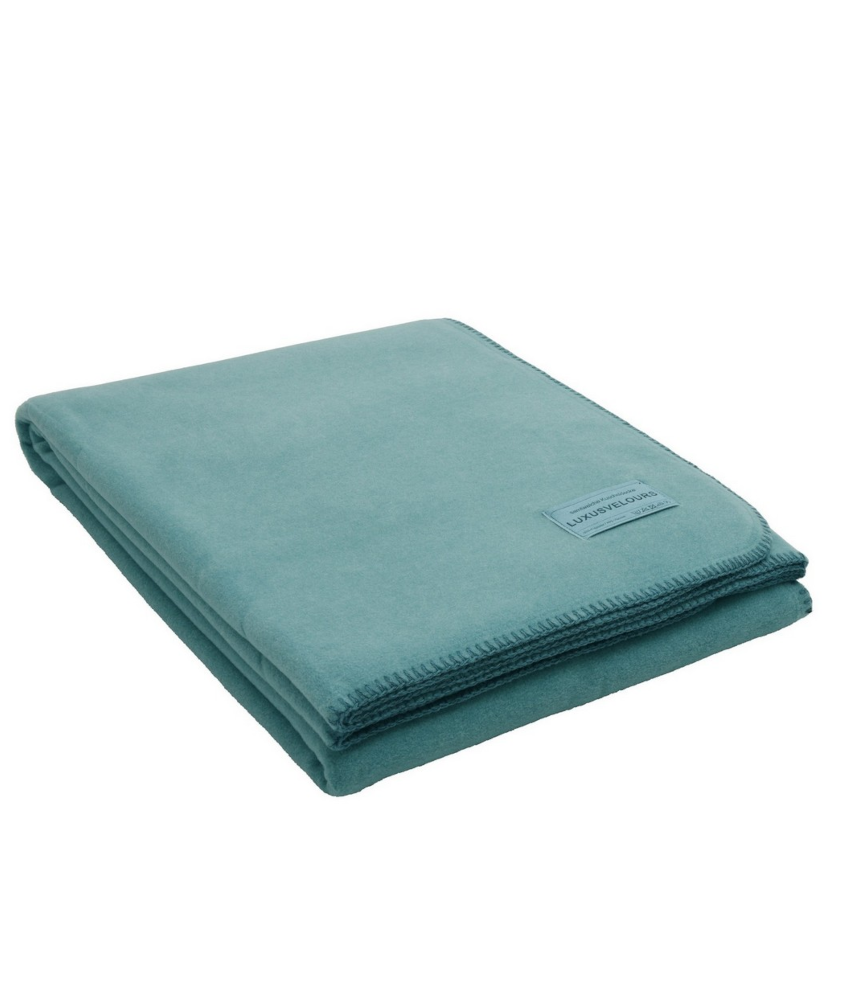 Edelvelours Wolldecke - aqua