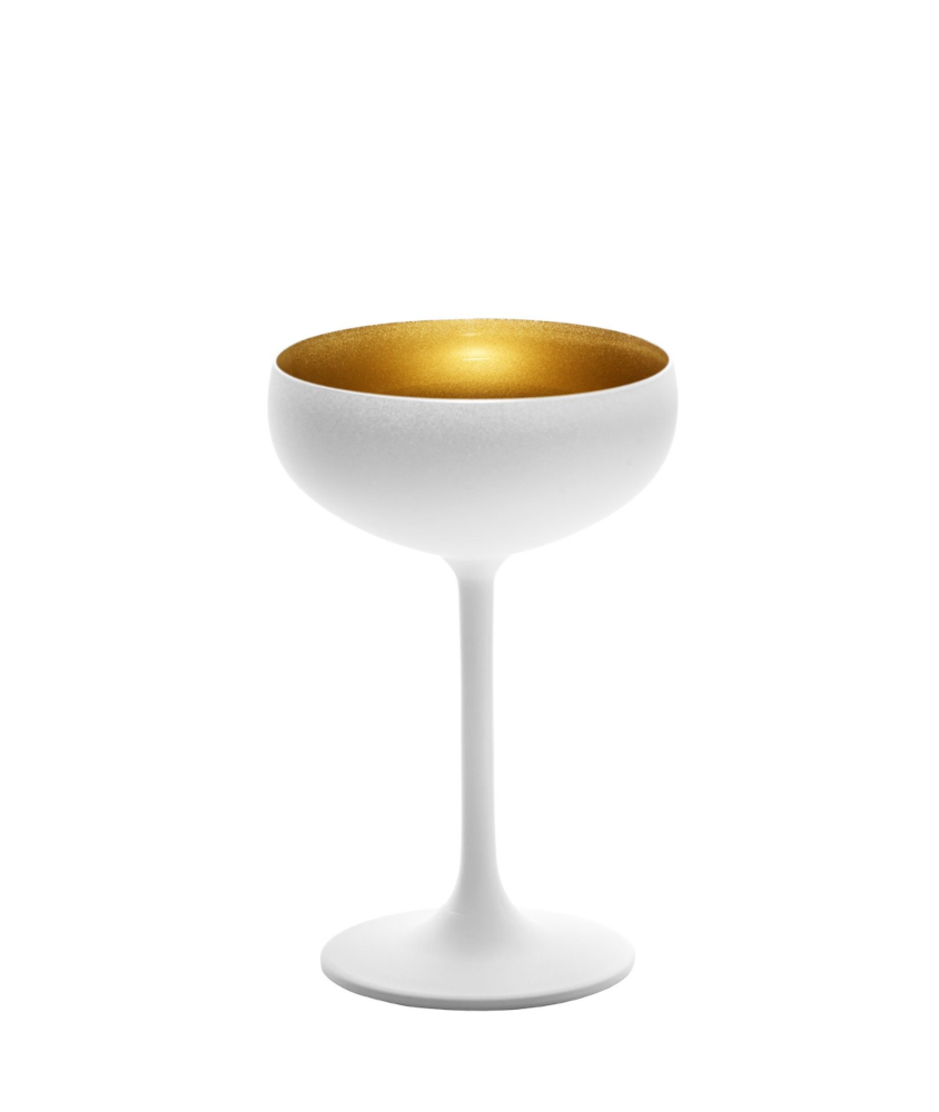 Sektschale Elements weiss/gold - Stölzle
